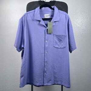 Goodfellow Men’s Purple The Vacay Short Sleeve Button-Up Shirt Size XXL
